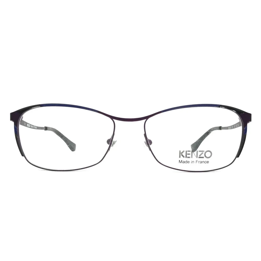 Kenzo Eyeglasses Frames KZ2201 C01 Ruthenium Gray Purple Cat Eye 53-16-135